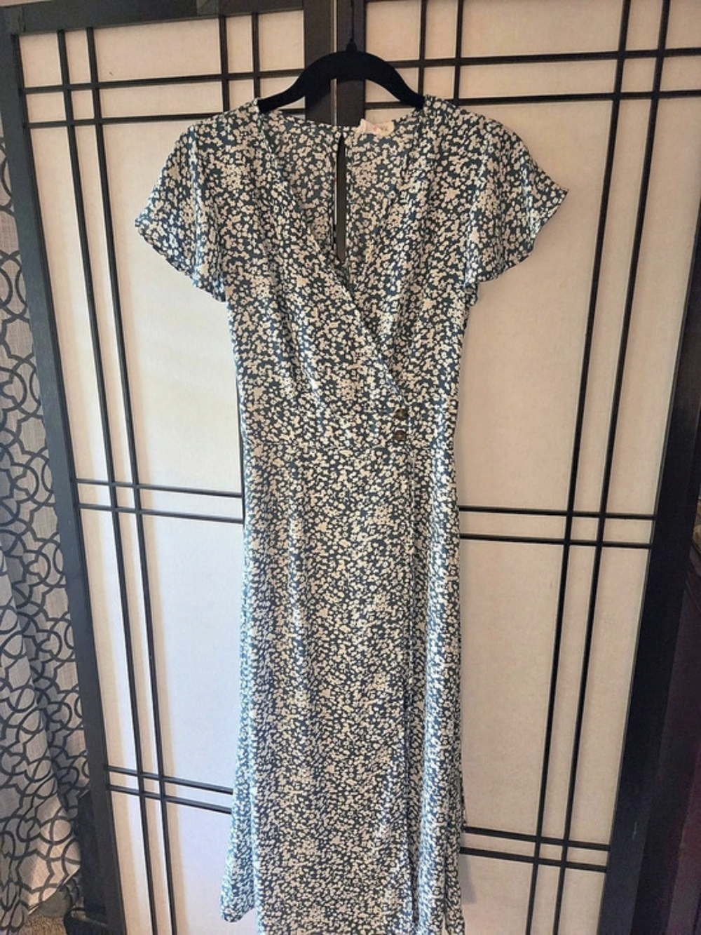 NANUSHKA Floral Midi Dress in Green & White Like New